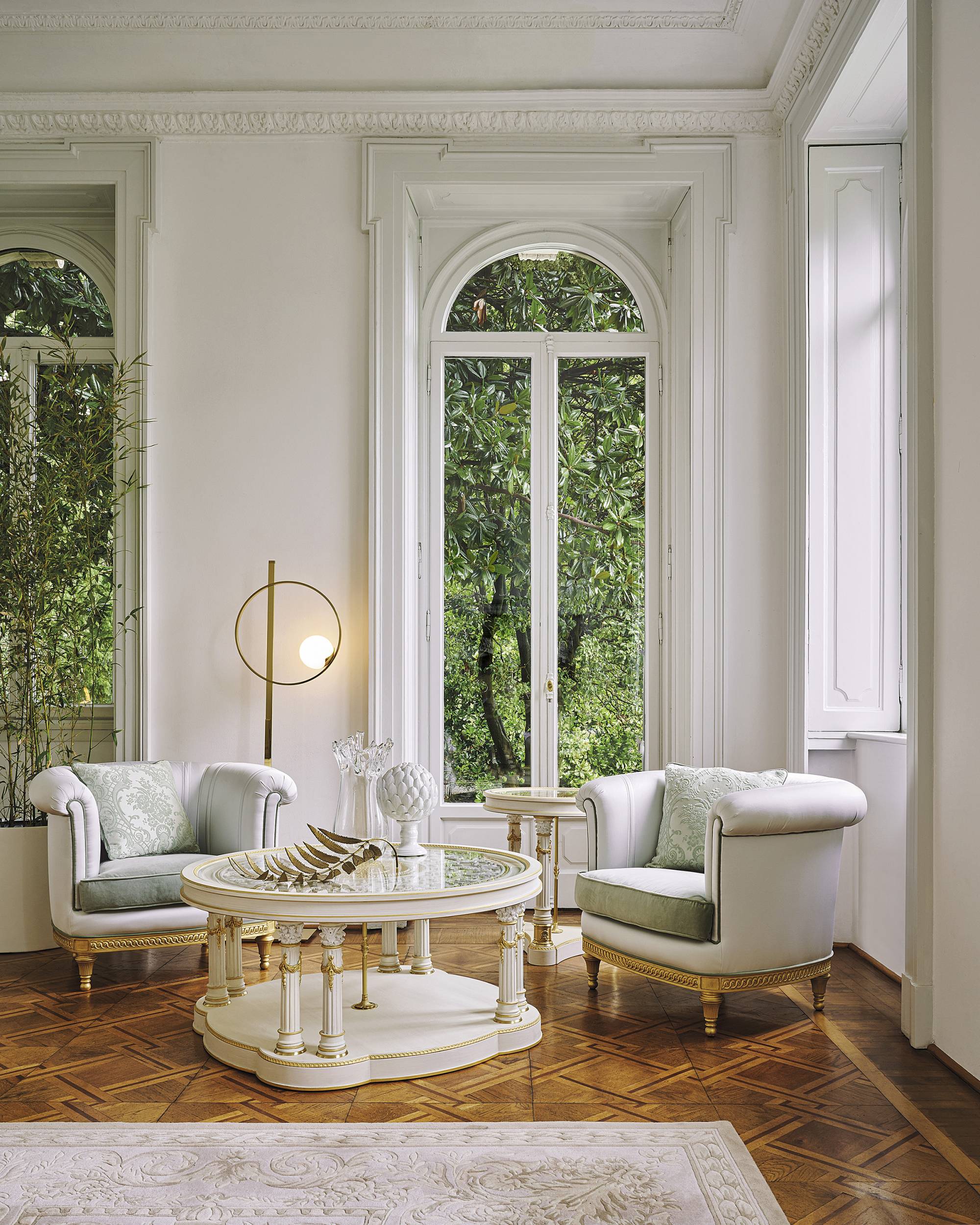 Grand gilded salon overlooking the Riviera
